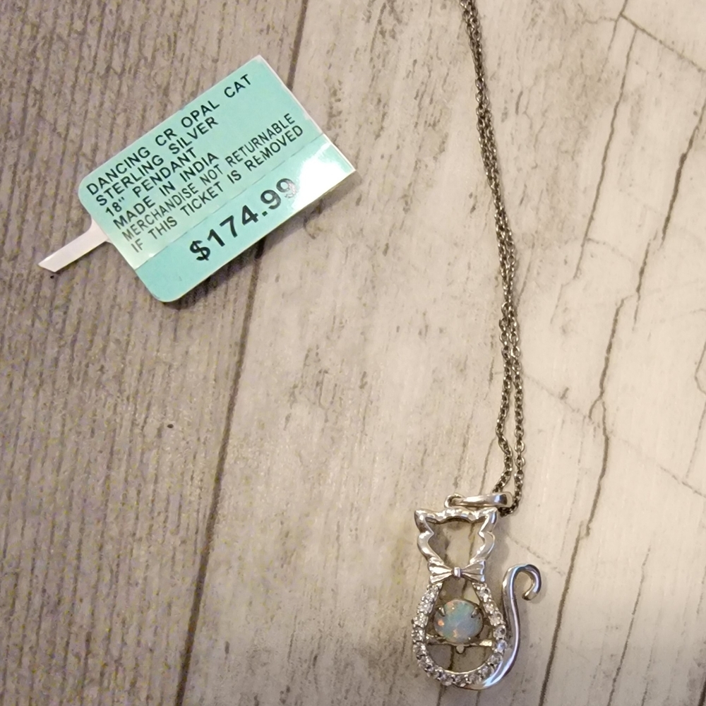 Opal Cat Necklace